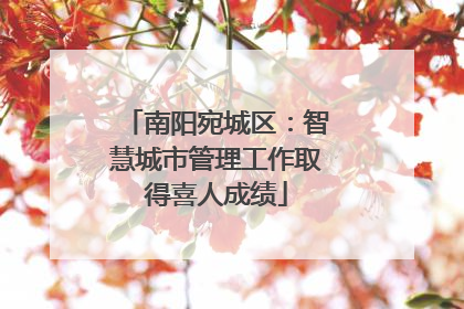 南阳宛城区：智慧城市管理工作取得喜人成绩