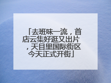 去班味一流，首店云集好逛又出片，天目里国际街区今天正式开街