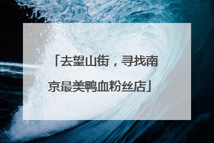 去望山街，寻找南京最美鸭血粉丝店
