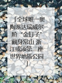 全球唯一奥陶系达瑞威尔阶“金钉子”藏身常山 浙江或添第二座世界地质公园