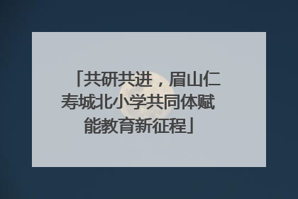 共研共进，眉山仁寿城北小学共同体赋能教育新征程