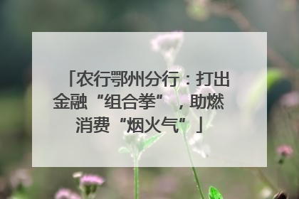 农行鄂州分行：打出金融“组合拳”，助燃消费“烟火气”