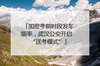加密考前时段发车频率，武汉公交开启“送考模式”