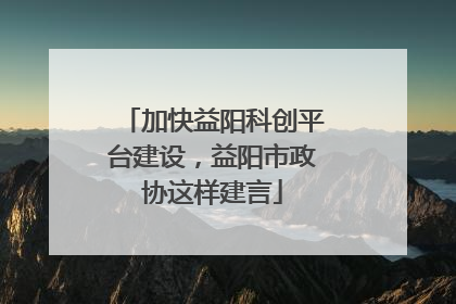 加快益阳科创平台建设，益阳市政协这样建言