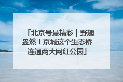 北京号最精彩｜野趣盎然！京城这个生态桥连通两大网红公园