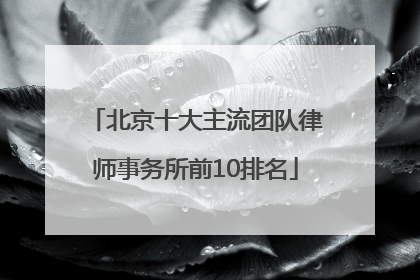 北京十大主流团队律师事务所前10排名