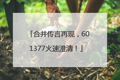 合并传言再现，601377火速澄清！
