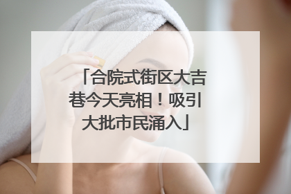 合院式街区大吉巷今天亮相！吸引大批市民涌入