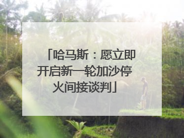 哈马斯：愿立即开启新一轮加沙停火间接谈判