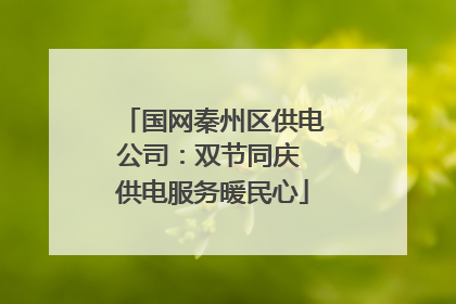 国网秦州区供电公司：双节同庆 供电服务暖民心