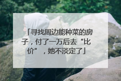 寻找周边能种菜的房子，付了一万后去“比价”，她不淡定了