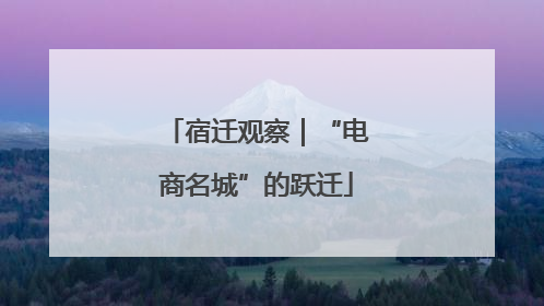 宿迁观察｜“电商名城”的跃迁
