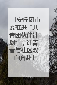 安丘团市委推进“共青团伙伴计划”，让青春与社区双向奔赴