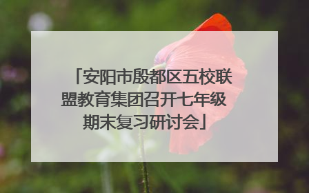 安阳市殷都区五校联盟教育集团召开七年级期末复习研讨会