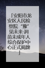 安阳市龙安区人民检察院“豫”见未来·润苗未成年人综合保护中心正式揭牌