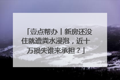 壹点帮办丨新房还没住就遭粪水浸泡，近十万损失谁来承担？