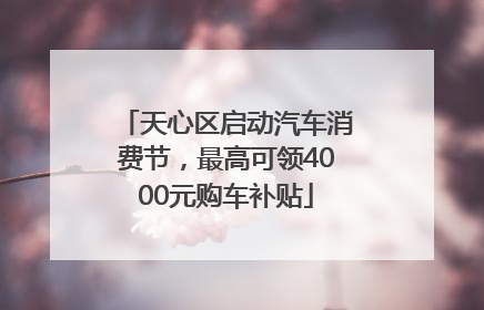 天心区启动汽车消费节，最高可领4000元购车补贴