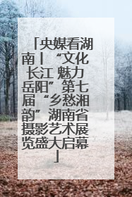 央媒看湖南丨“文化长江 魅力岳阳”第七届“乡愁湘韵”湖南省摄影艺术展览盛大启幕