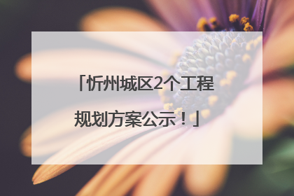 忻州城区2个工程规划方案公示！