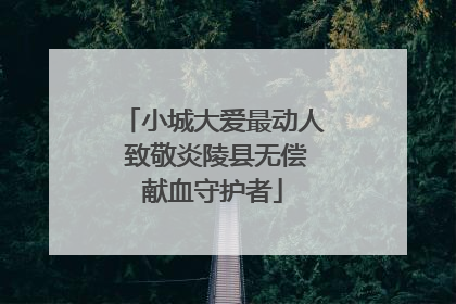 小城大爱最动人 致敬炎陵县无偿献血守护者