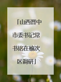 山西晋中市委书记常书铭在榆次区调研