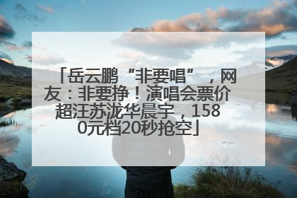 岳云鹏“非要唱”，网友：非要挣！演唱会票价超汪苏泷华晨宇，1580元档20秒抢空