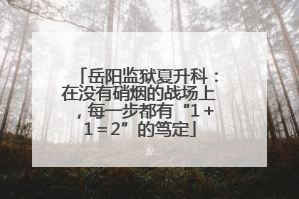 岳阳监狱夏升科：在没有硝烟的战场上，每一步都有“1＋1＝2”的笃定