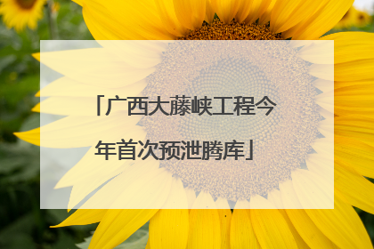 广西大藤峡工程今年首次预泄腾库