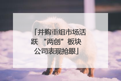 并购重组市场活跃 “两创”板块公司表现抢眼