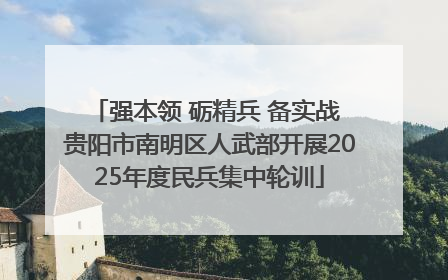 强本领 砺精兵 备实战 贵阳市南明区人武部开展2025年度民兵集中轮训