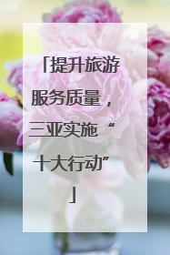 提升旅游服务质量，三亚实施“十大行动”