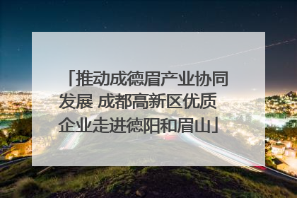 推动成德眉产业协同发展 成都高新区优质企业走进德阳和眉山