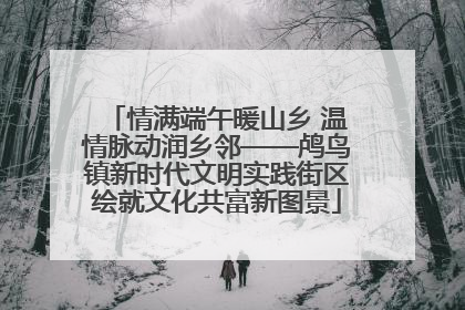 情满端午暖山乡 温情脉动润乡邻——鸬鸟镇新时代文明实践街区绘就文化共富新图景