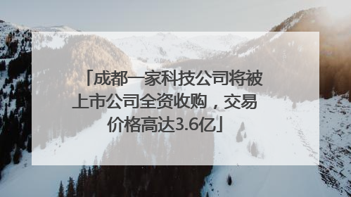 成都一家科技公司将被上市公司全资收购，交易价格高达3.6亿