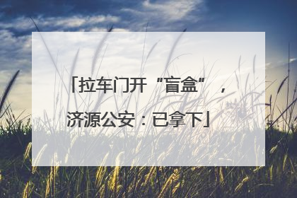 拉车门开“盲盒”，济源公安：已拿下