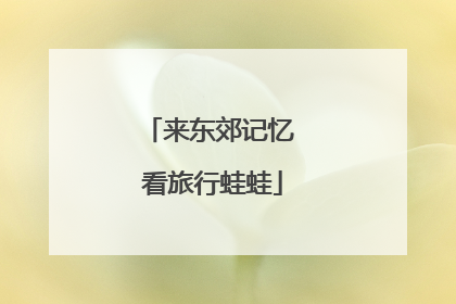 来东郊记忆 看旅行蛙蛙