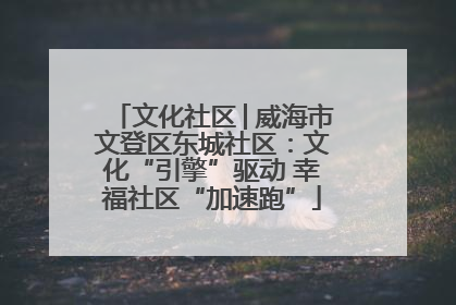 文化社区│威海市文登区东城社区：文化“引擎”驱动 幸福社区“加速跑”