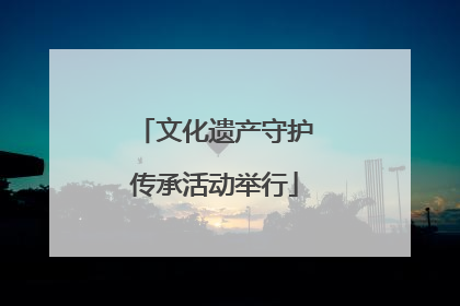 文化遗产守护传承活动举行