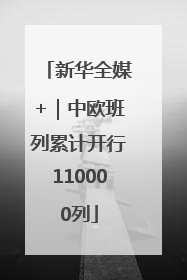新华全媒+｜中欧班列累计开行110000列