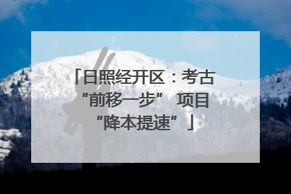 日照经开区：考古“前移一步” 项目“降本提速”