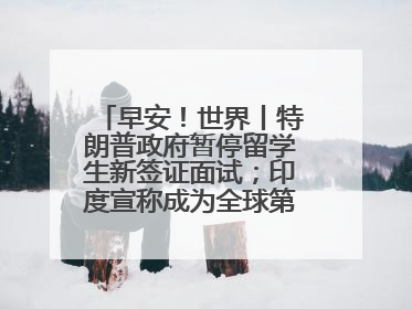 早安！世界丨特朗普政府暂停留学生新签证面试；印度宣称成为全球第四大经济体