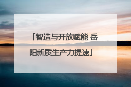 智造与开放赋能 岳阳新质生产力提速