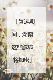 暑运期间，湖南这些航线将加密