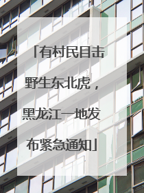 有村民目击野生东北虎，黑龙江一地发布紧急通知
