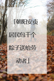 朝阳安贞居民包千个粽子送给劳动者