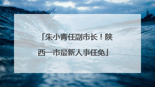 朱小青任副市长！陕西一市最新人事任免