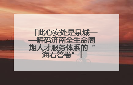 此心安处是泉城——解码济南全生命周期人才服务体系的“海右答卷”