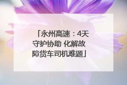 永州高速：4天守护协助 化解故障货车司机难题