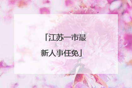江苏一市最新人事任免