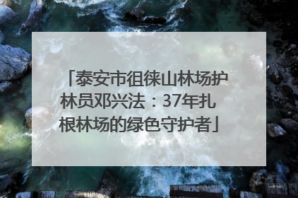 泰安市徂徕山林场护林员邓兴法：37年扎根林场的绿色守护者